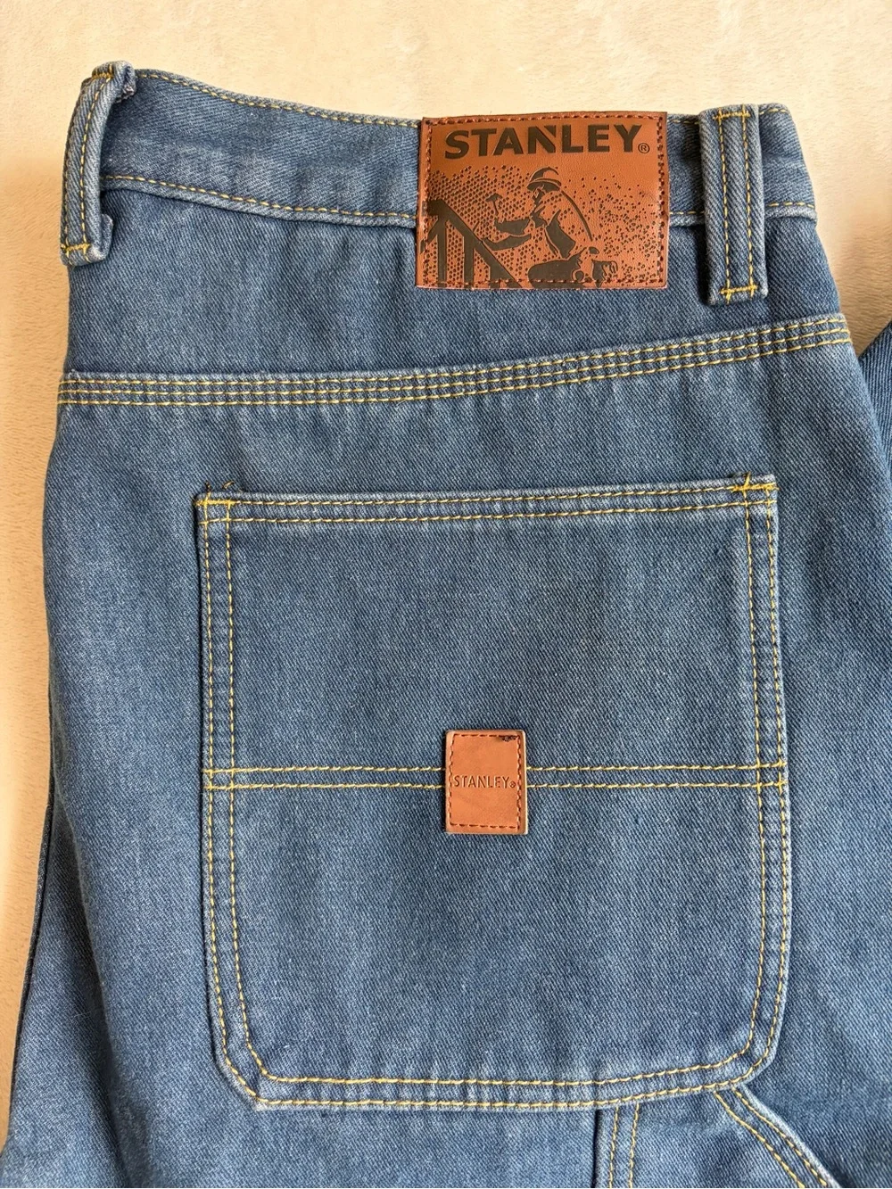 NWT Stanley Workwear Fleece-Lined Denim Carpenter Pants 36 x 30